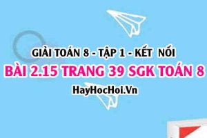 Giải bài 2.15 trang 39 Toán 8 Tập 1 SGK Kết nối tri thức